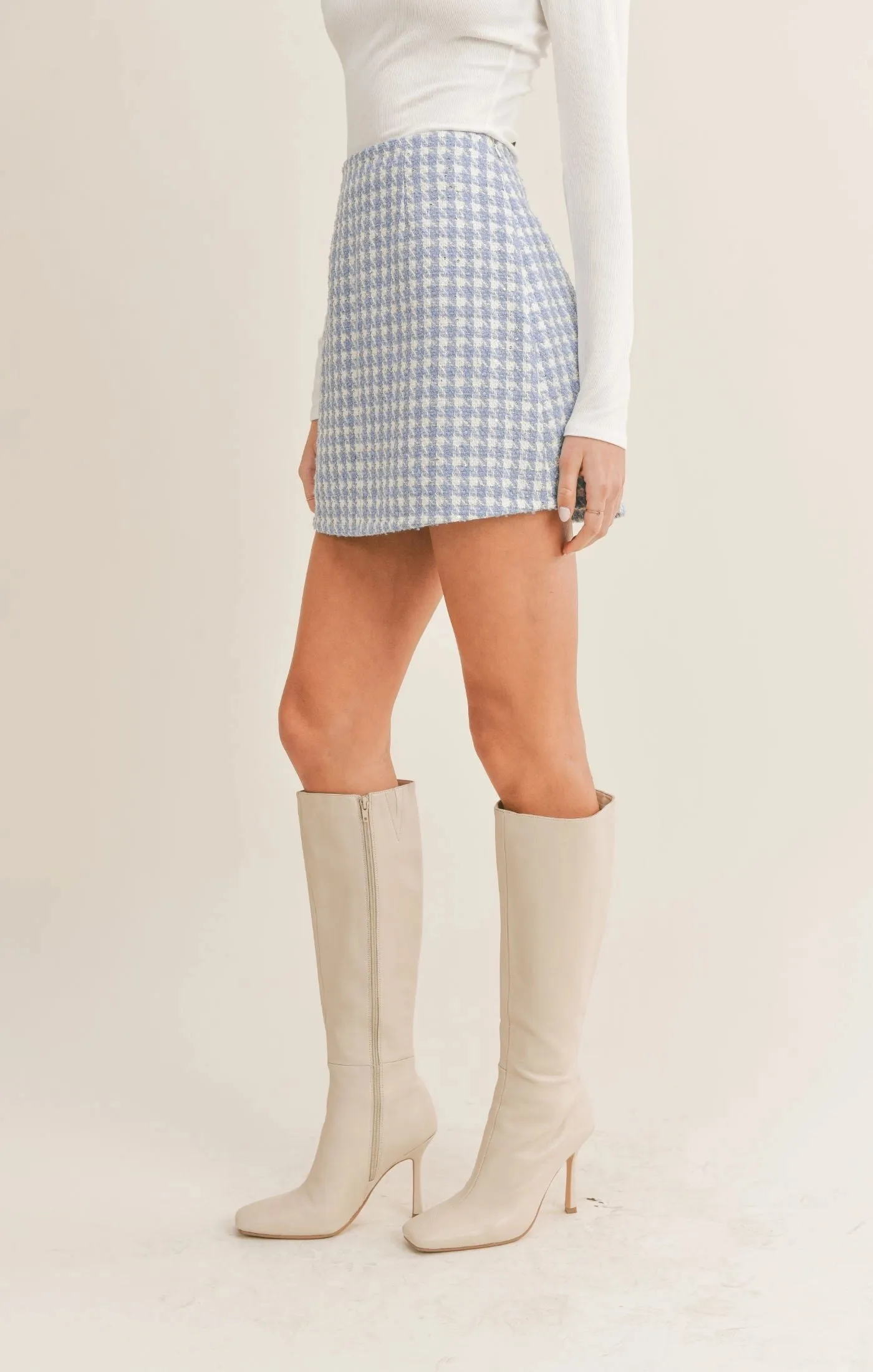 Sadie & Sage Mila Houndstooth Mini Skirt