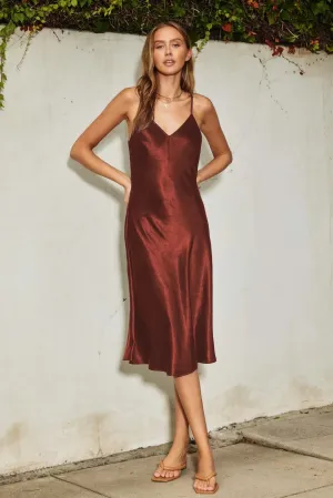 SATIN BIAS CUT SLIP DRESS