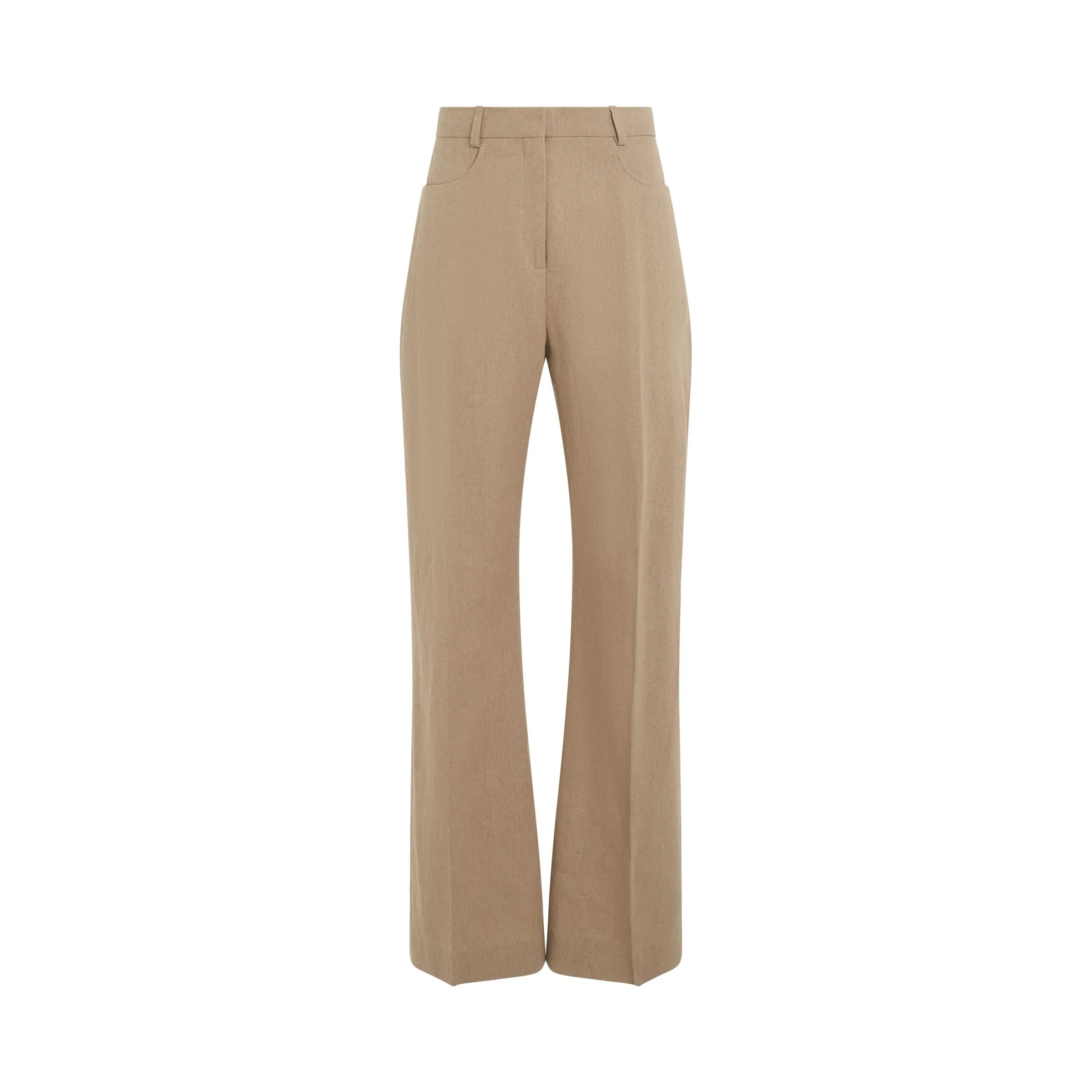 Sauge High Waisted Flare Pants in Beige