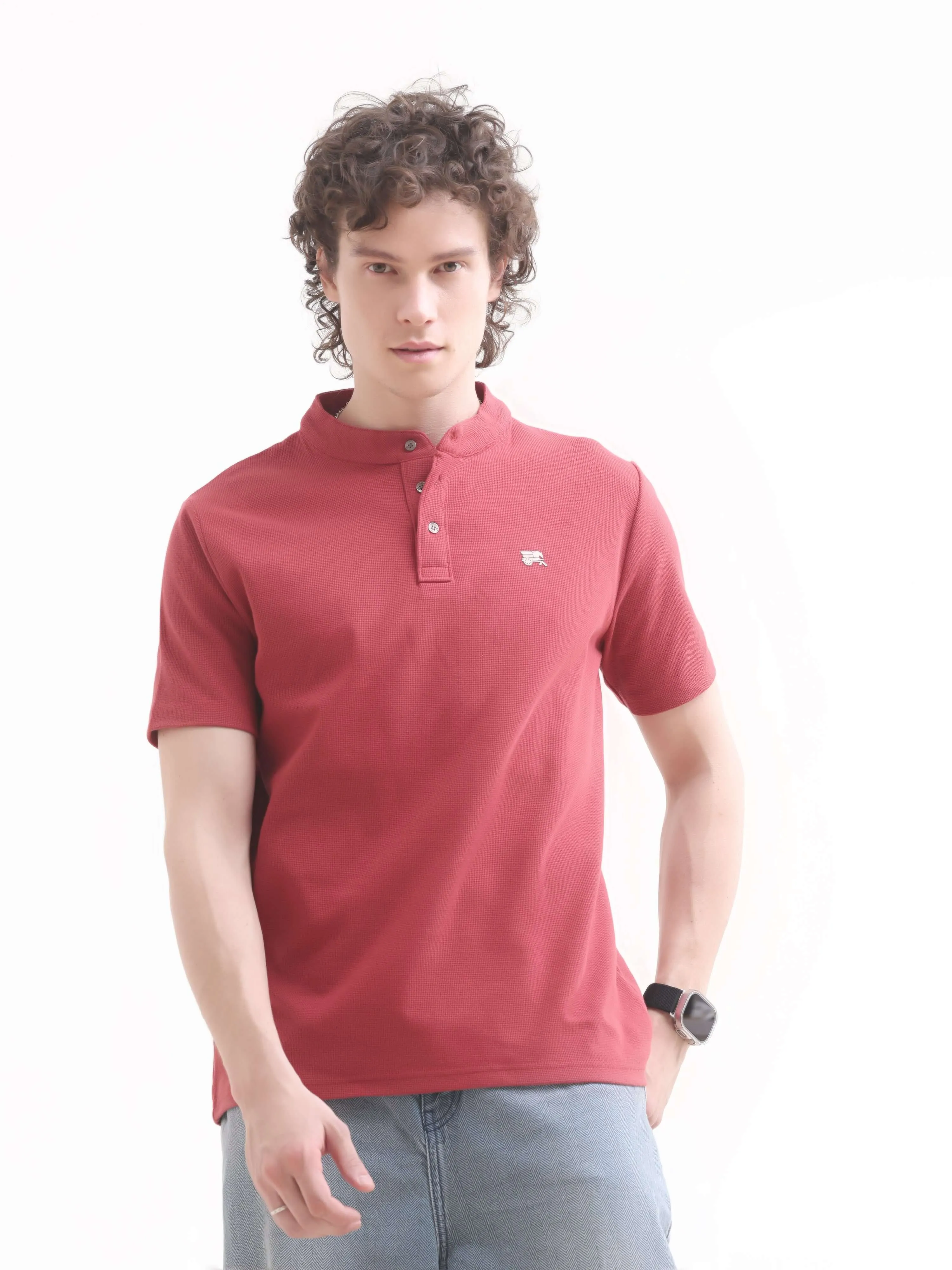 Scarlet Red Henley T-shirt