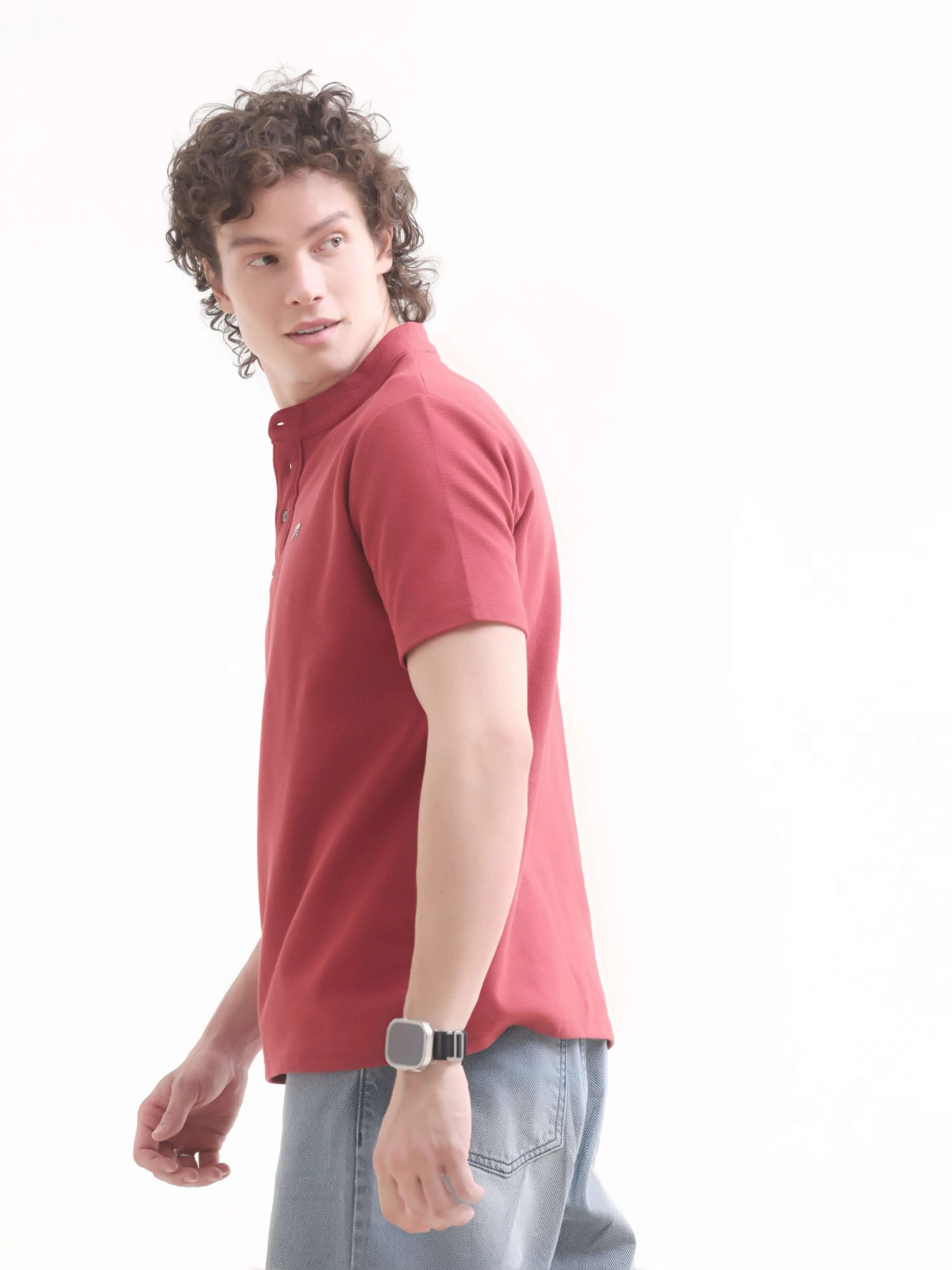 Scarlet Red Henley T-shirt