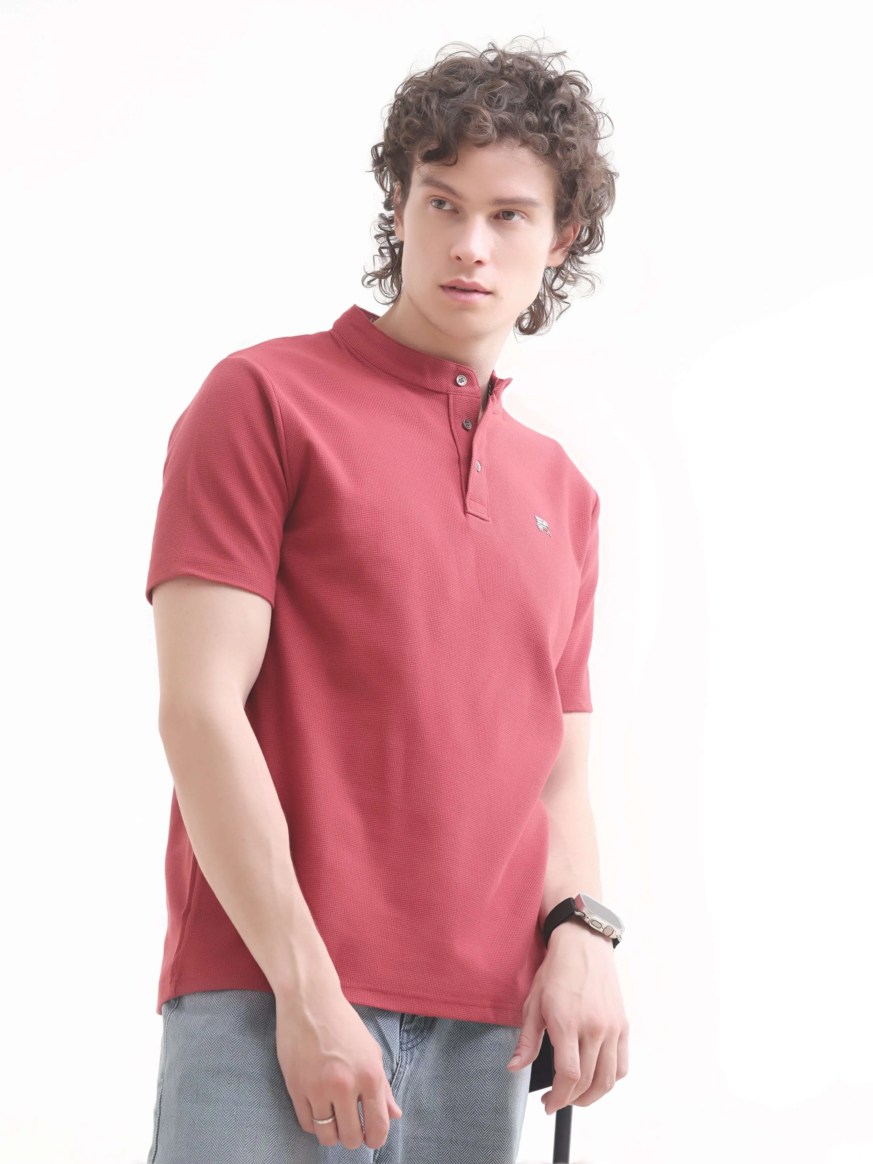 Scarlet Red Henley T-shirt