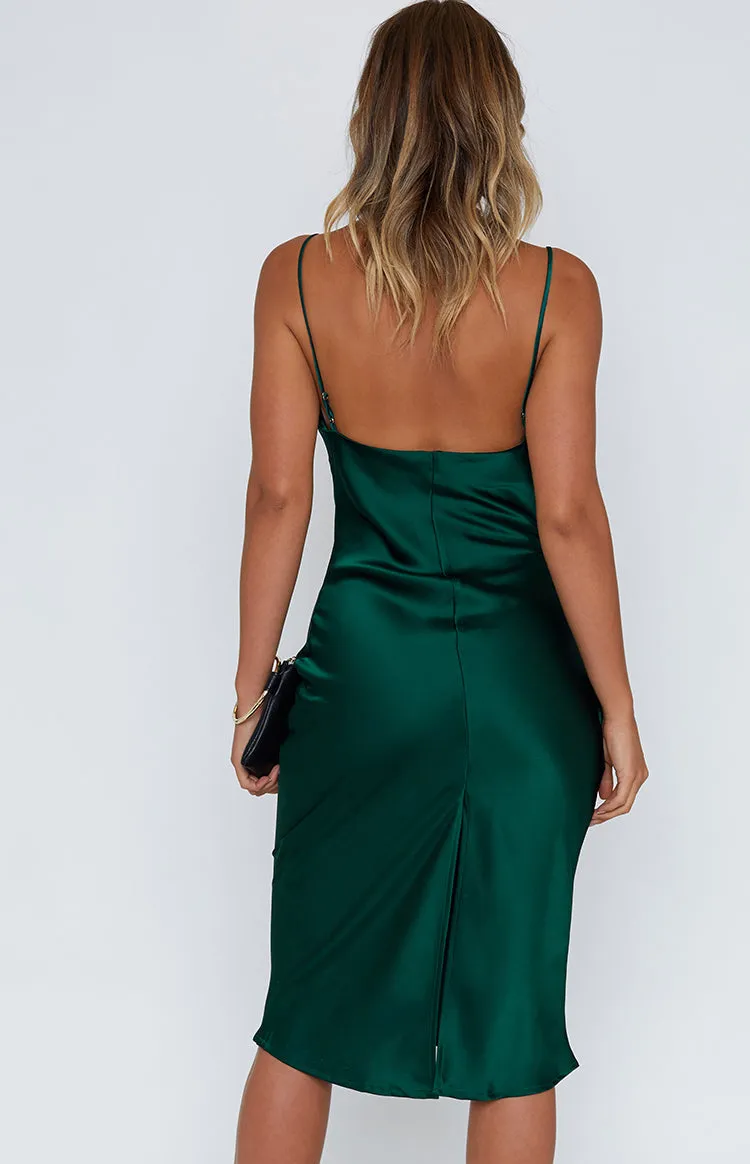 Schiffer Slip Midi Dress Emerald