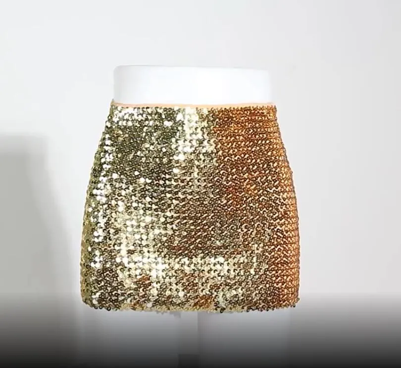 Sequined 2 Ways Wear Boob Tube Skirt