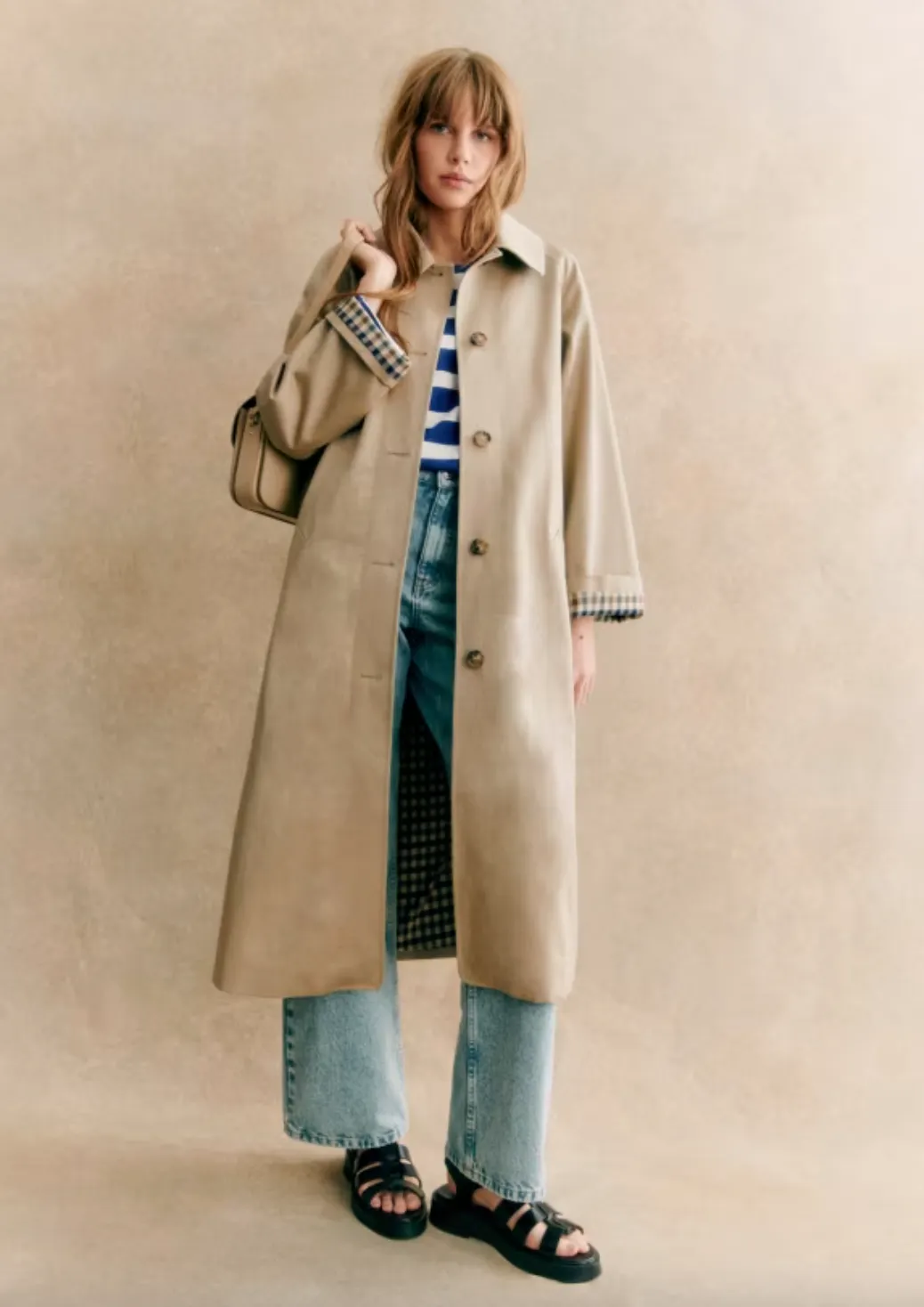 Sezane Clyde Cotton Trench Coat - Current Season