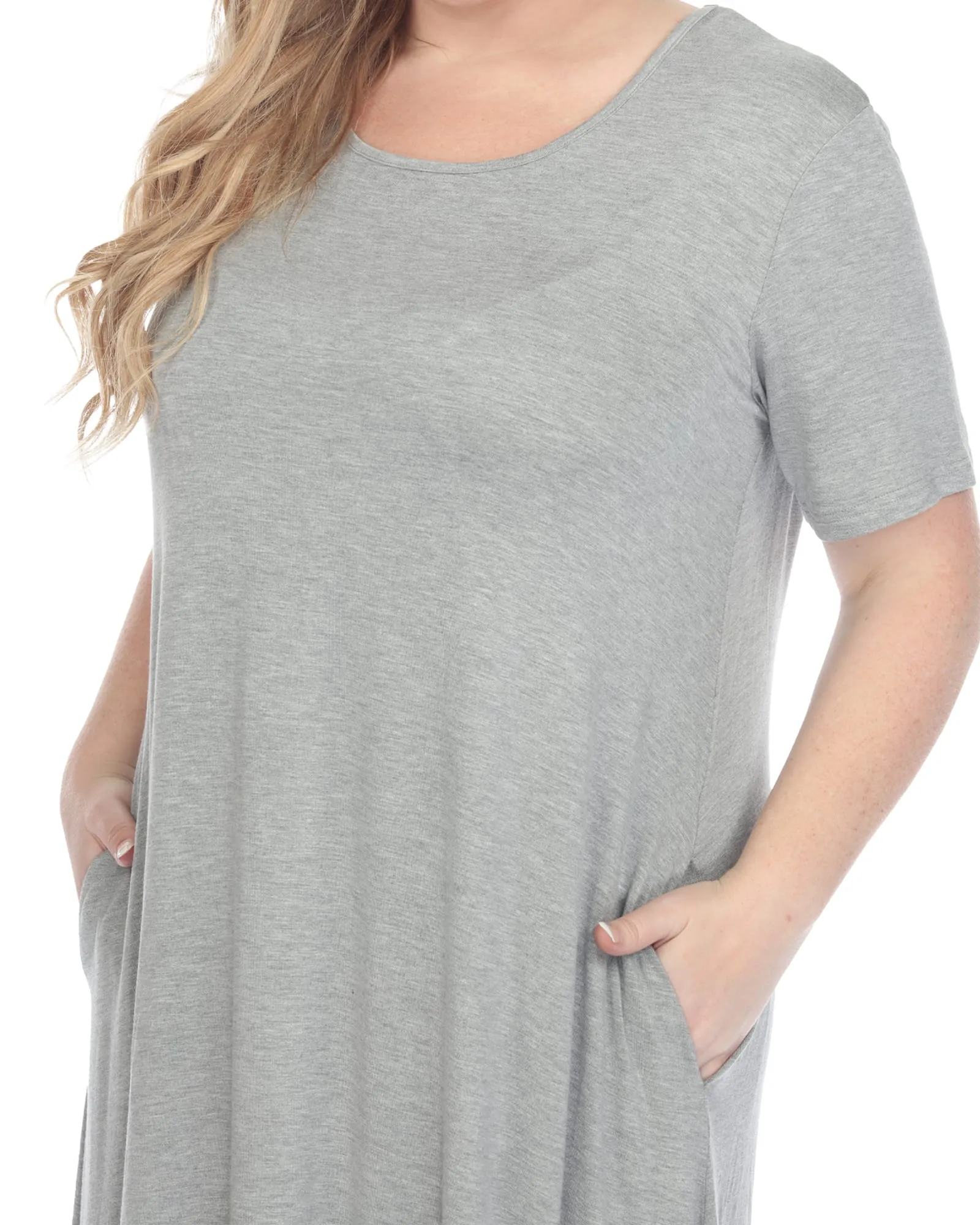 Short Sleeve Midi Dress | Heather Grey