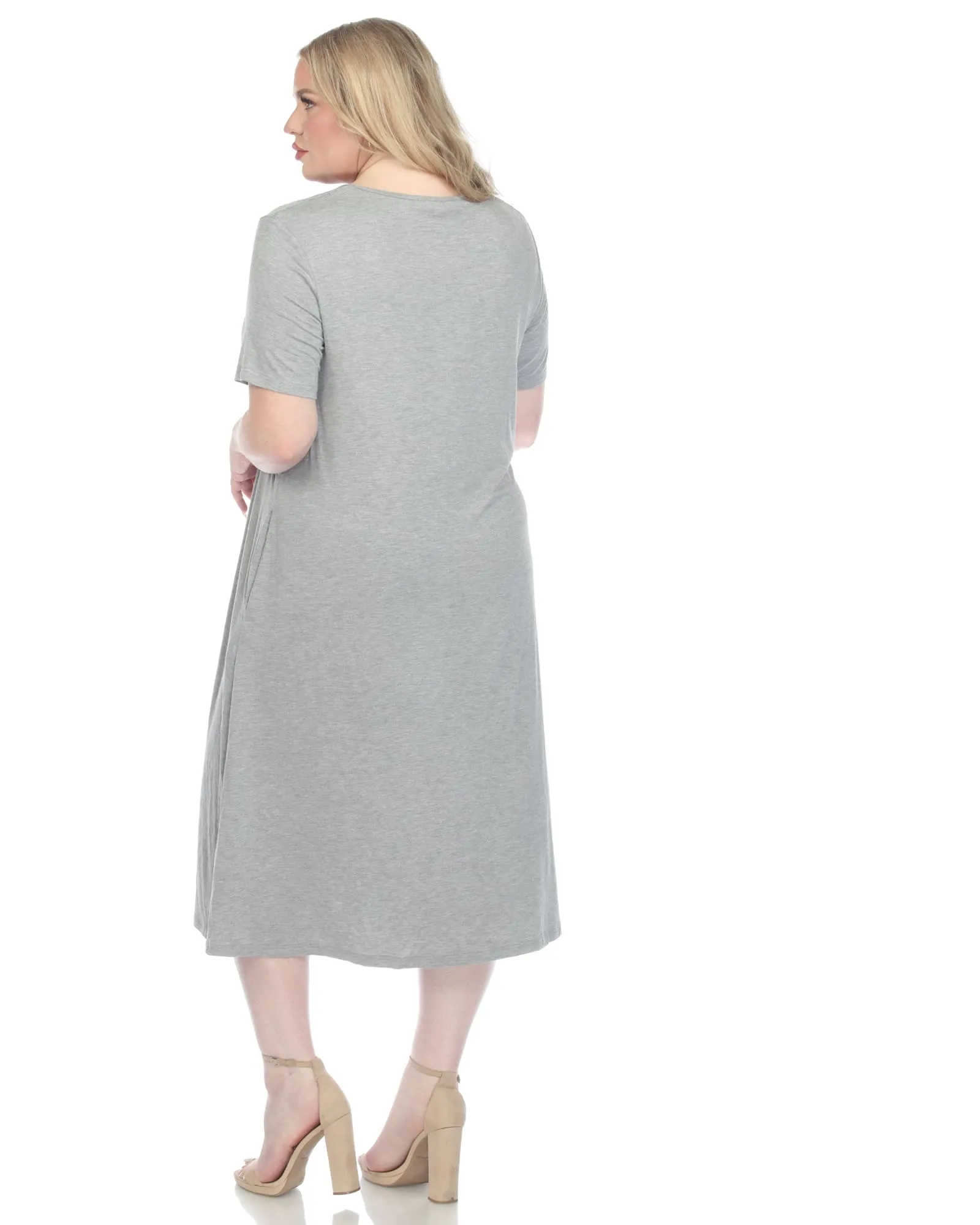 Short Sleeve Midi Dress | Heather Grey