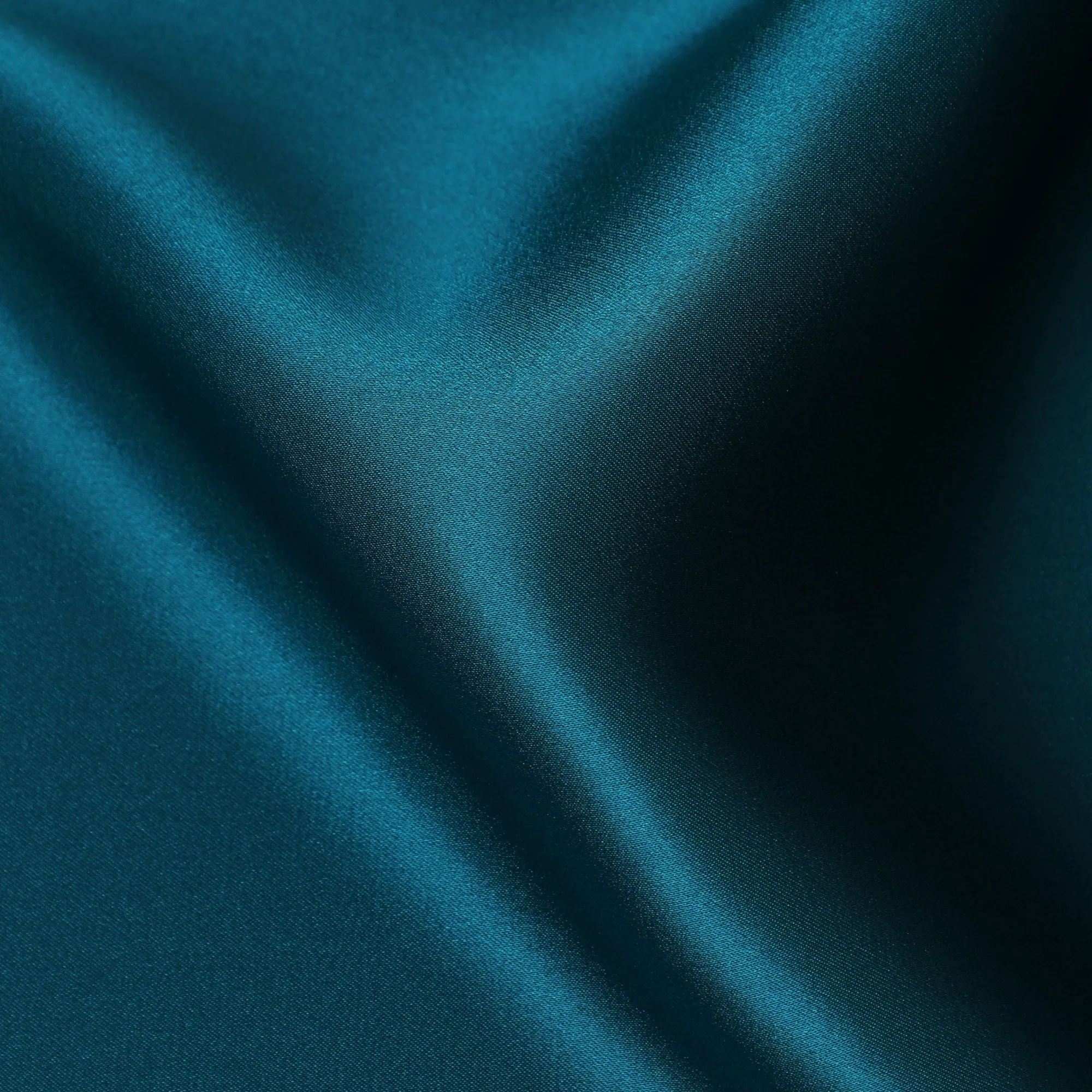 Sleek Teal Pure Silk Satin Fabric, 110 cm Width-20052