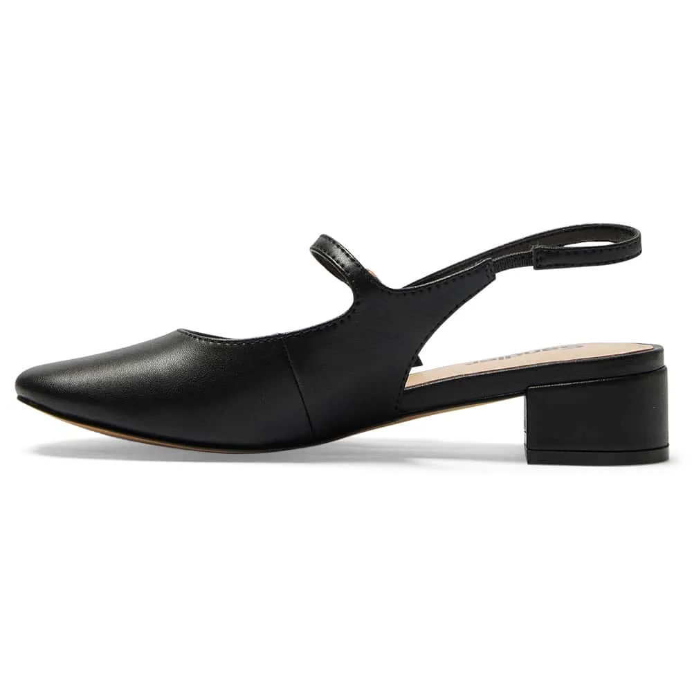 Soho Heel in Black Leather