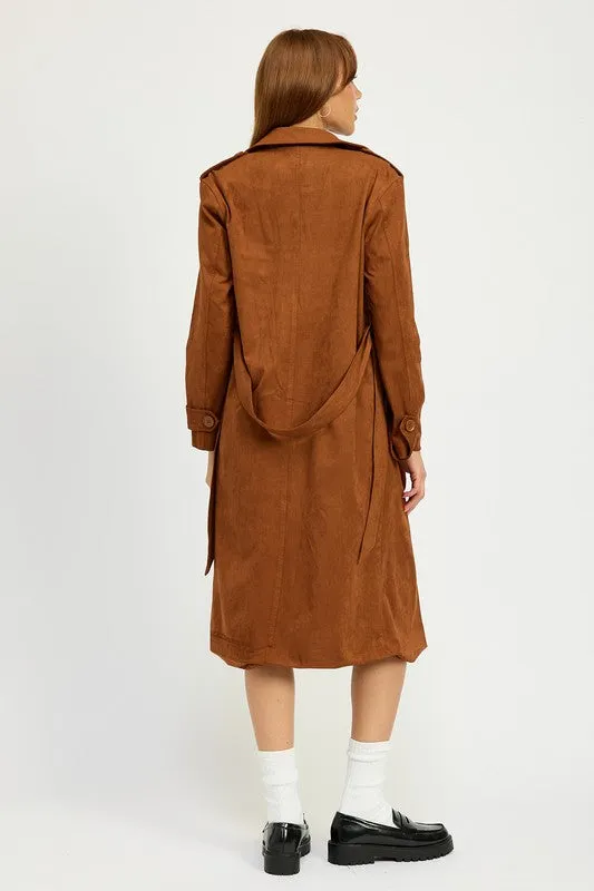 Suede Trench Coat