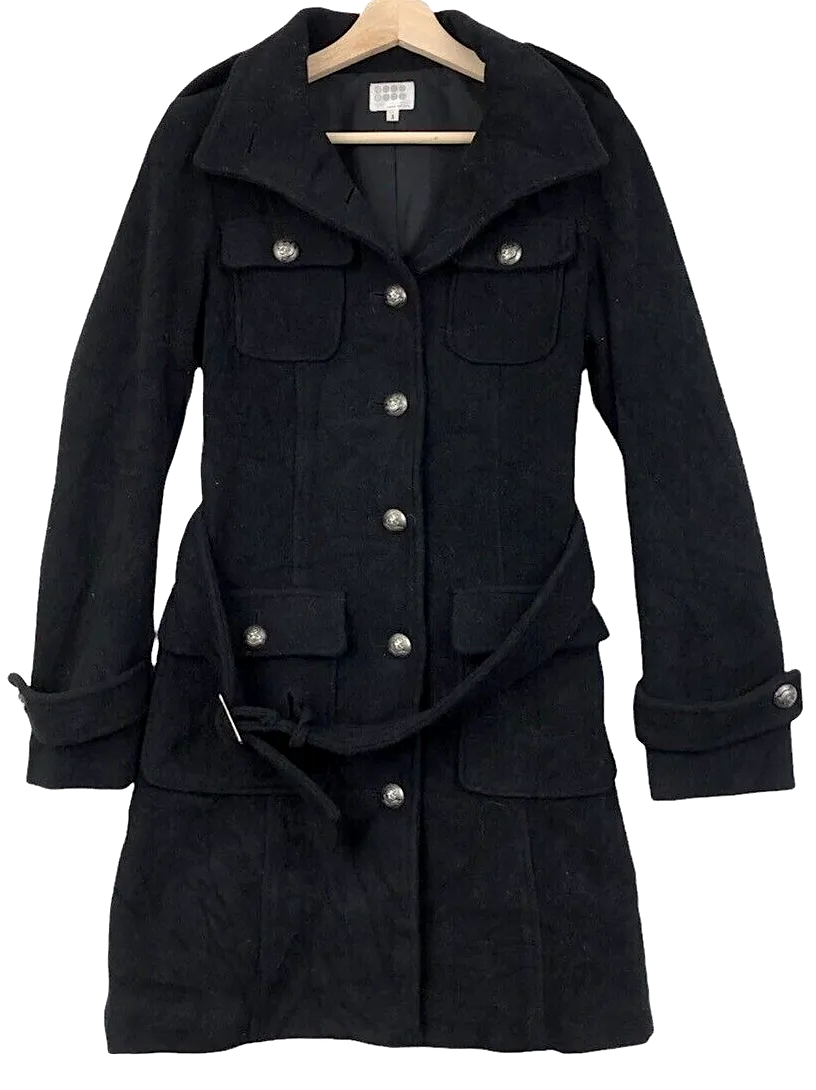 Takeo Kikuchi Japan.  Black Parka Trench Coat Jacket