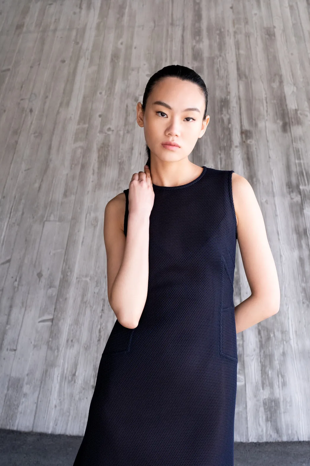 Techno Grid Midi Dress