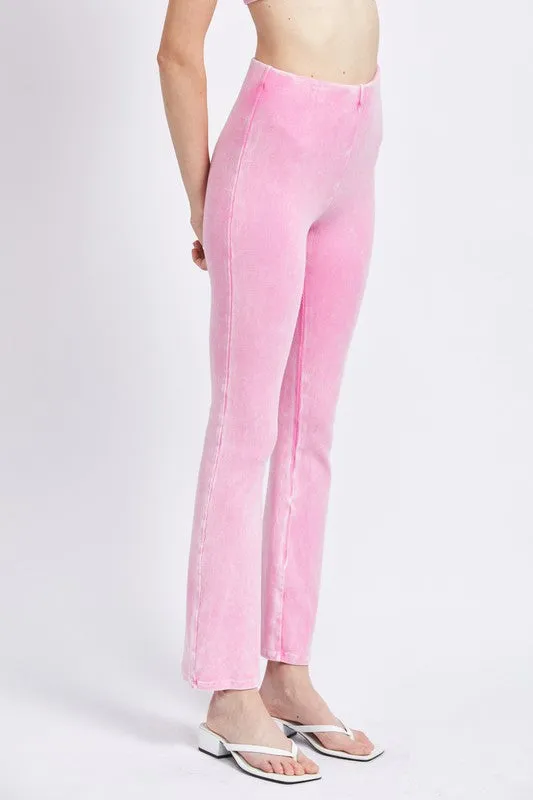 TEEK - HIGH WAIST RIB FLARED PANTS