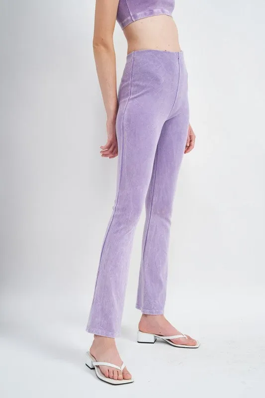 TEEK - HIGH WAIST RIB FLARED PANTS