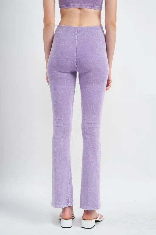 TEEK - HIGH WAIST RIB FLARED PANTS