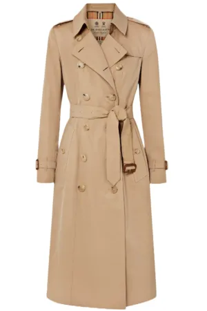 The Chelsea Long Cotton-gabardine Beige Trench Coat