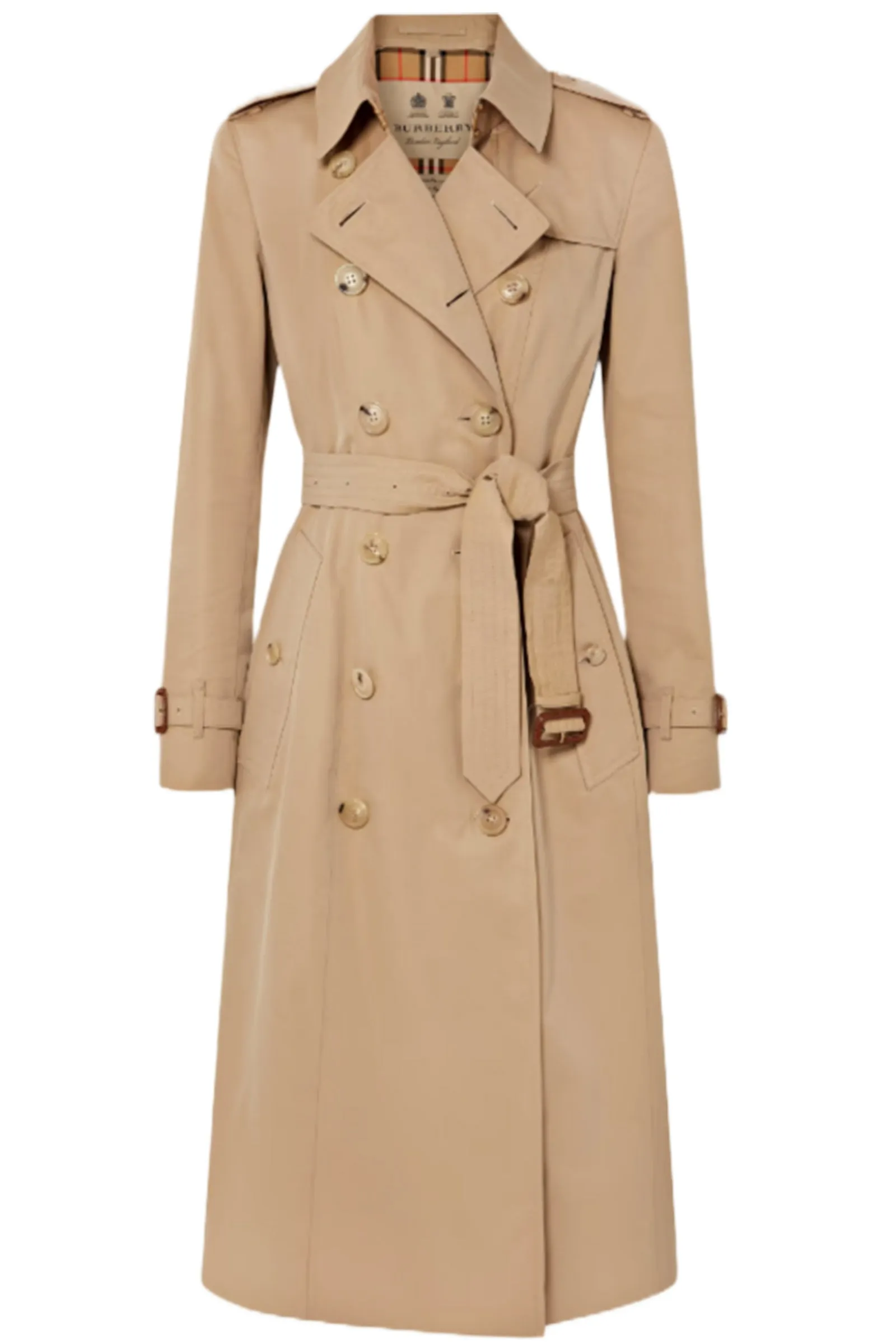 The Chelsea Long Cotton-gabardine Beige Trench Coat