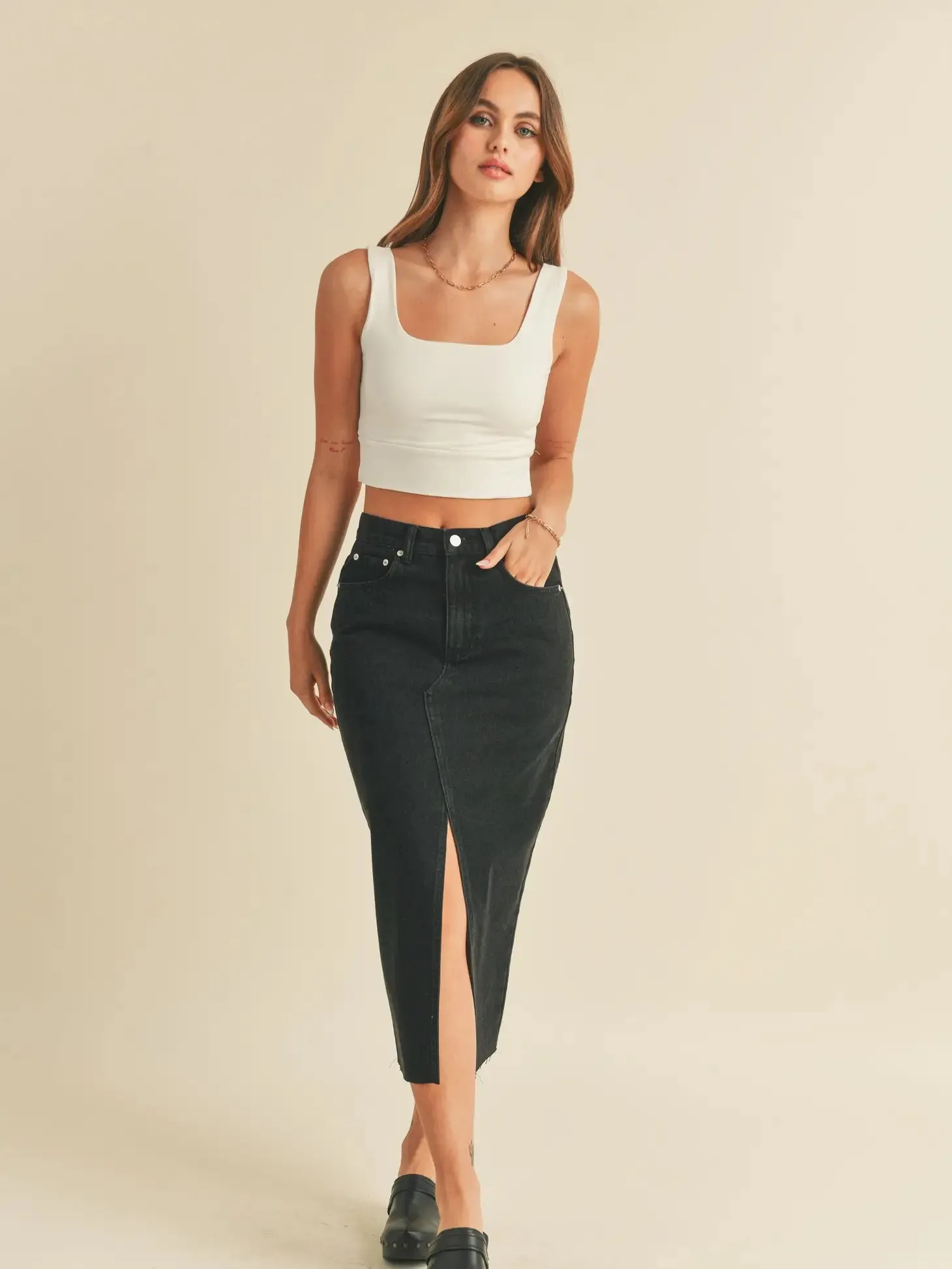 The Nira Denim Skirt