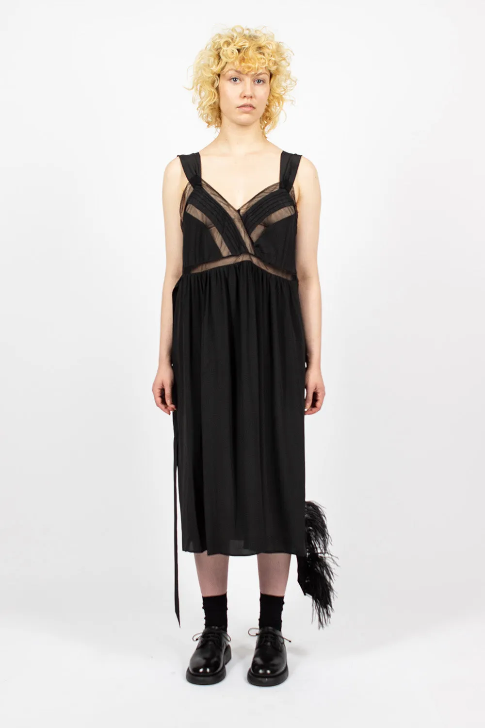 Tie Slip Dress Black