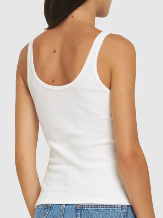 Valentino   Ribbed jersey logo tank top 