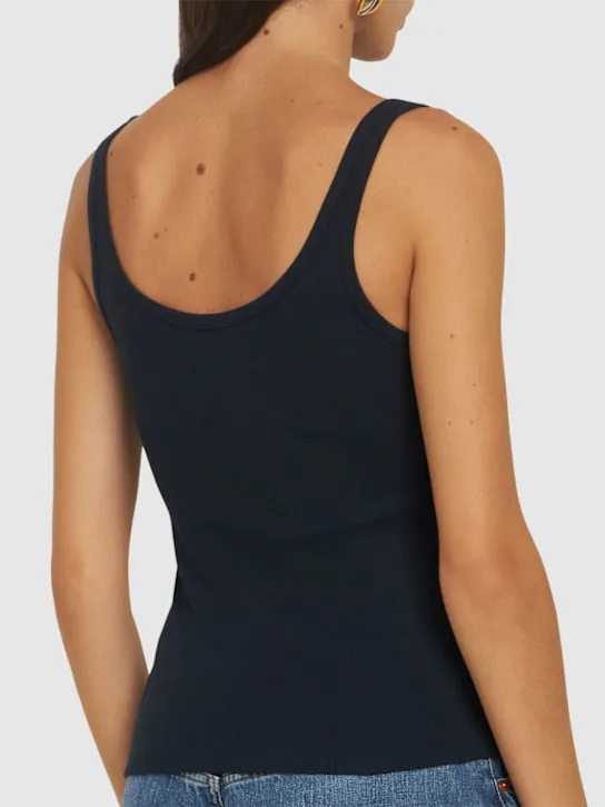 Valentino   Ribbed jersey logo tank top 