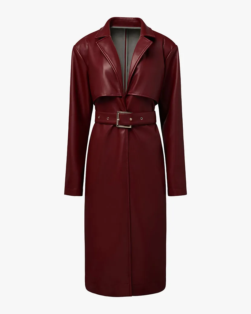 Vegan Leather Trench Coat