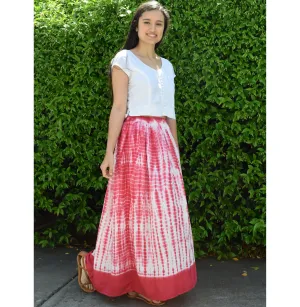 Viscose rayon Crinkled Tie n Dye Skirt