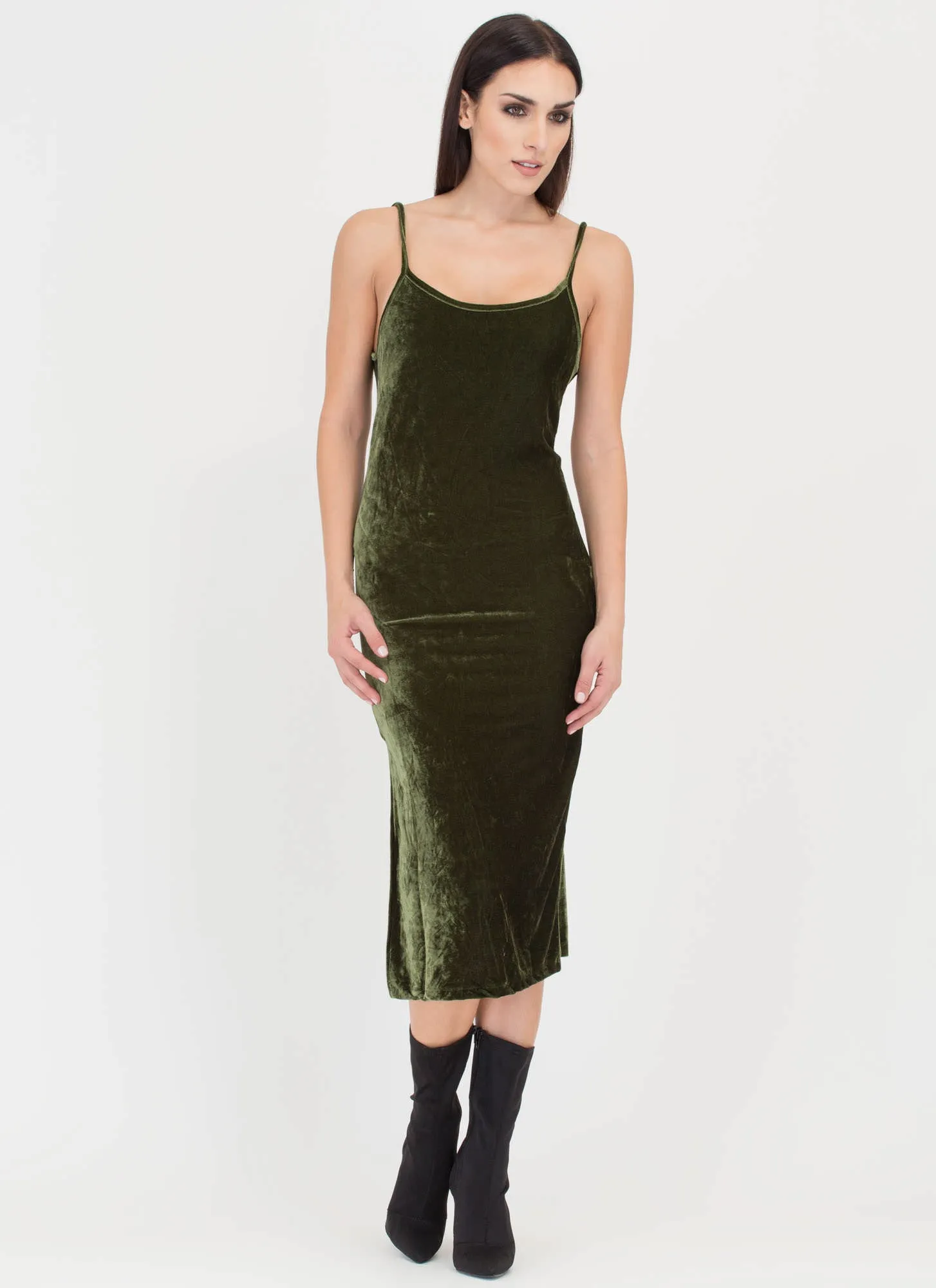 Vote Velvet Open Back Slip Dress