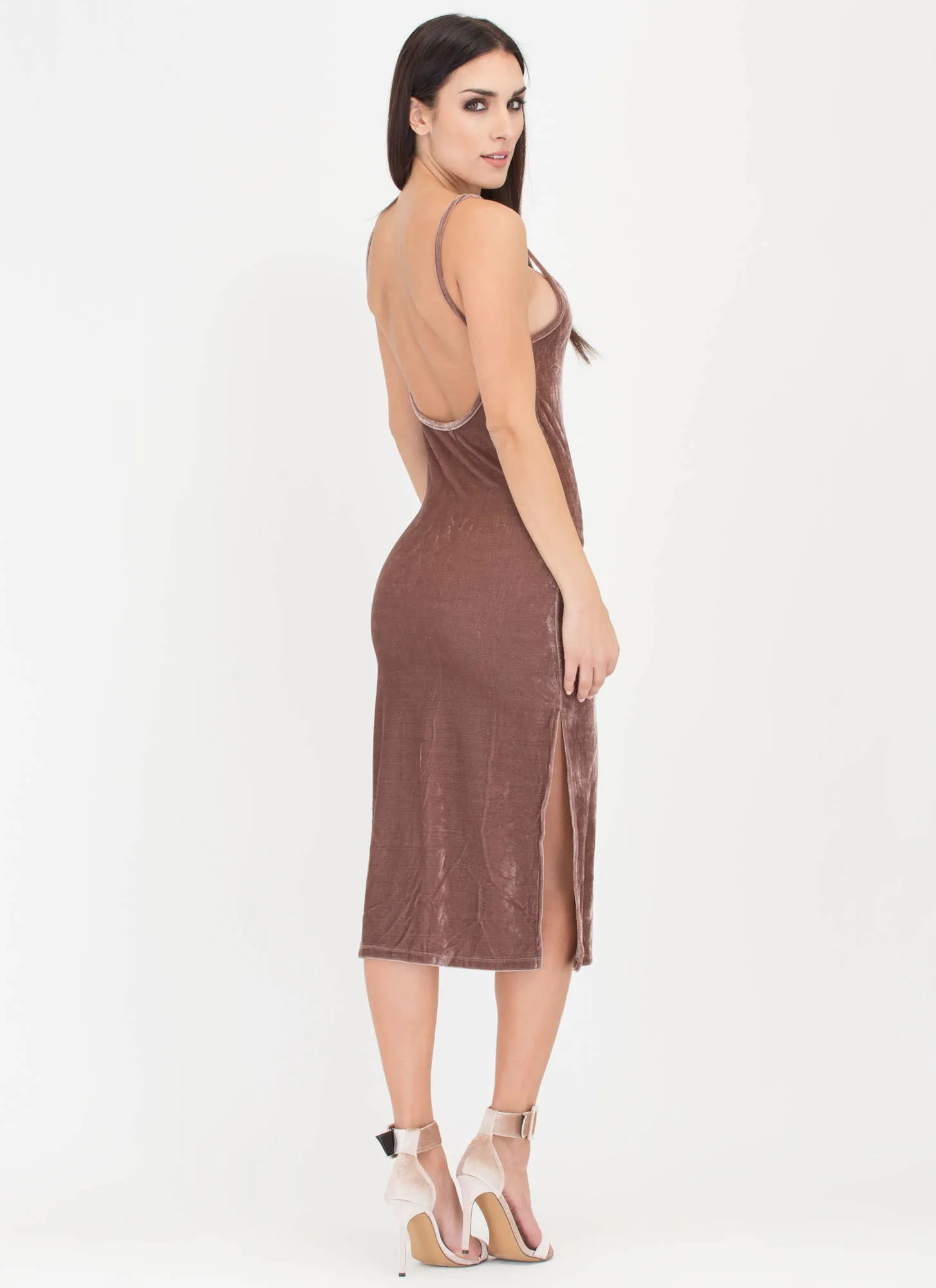 Vote Velvet Open Back Slip Dress