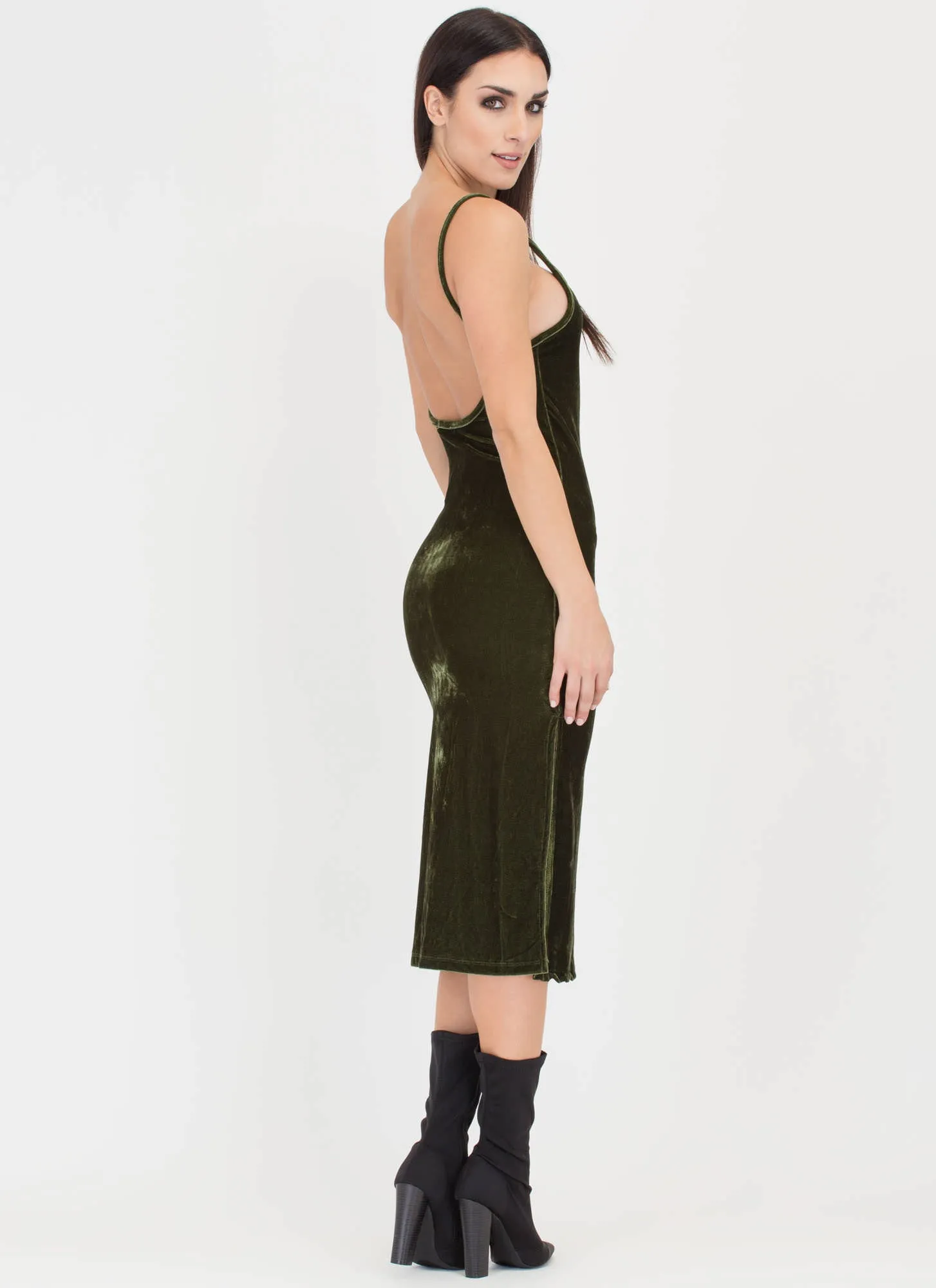 Vote Velvet Open Back Slip Dress