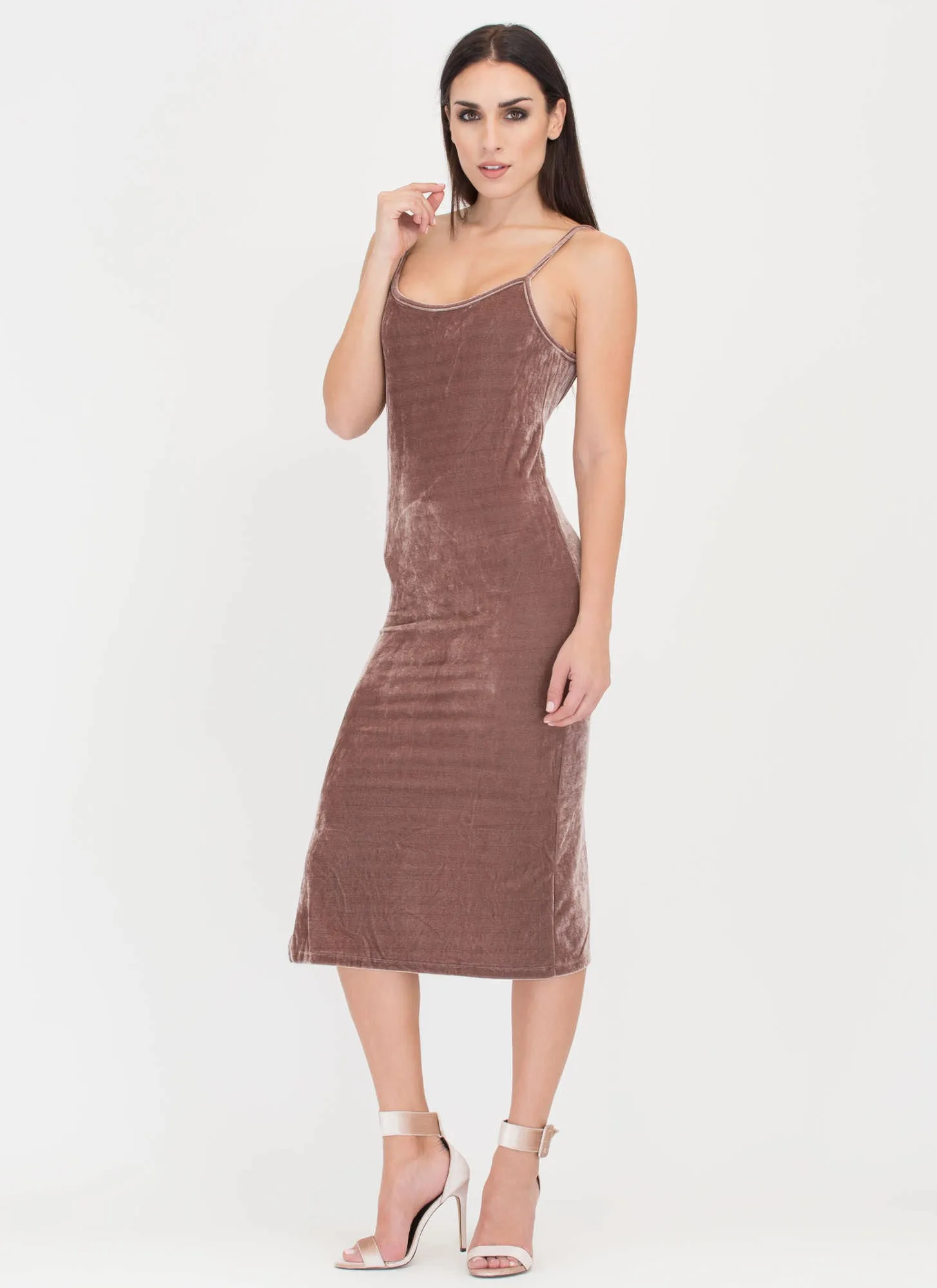 Vote Velvet Open Back Slip Dress