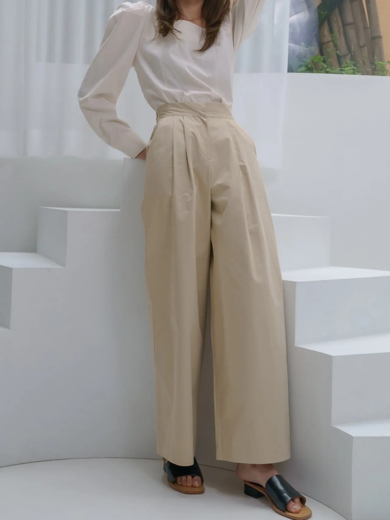 WIDE COTTON PANTS