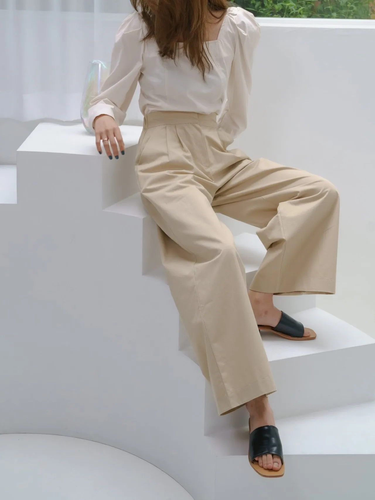 WIDE COTTON PANTS