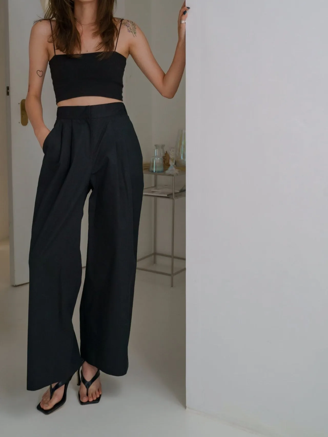 WIDE COTTON PANTS