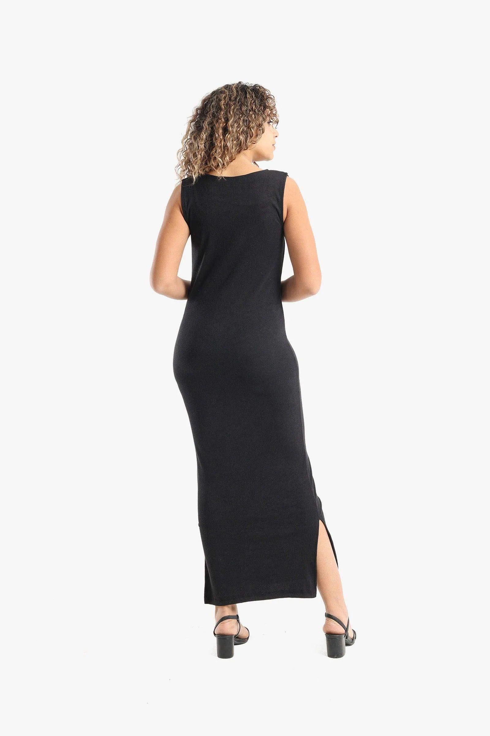 Wide Strap Ribbed Dress