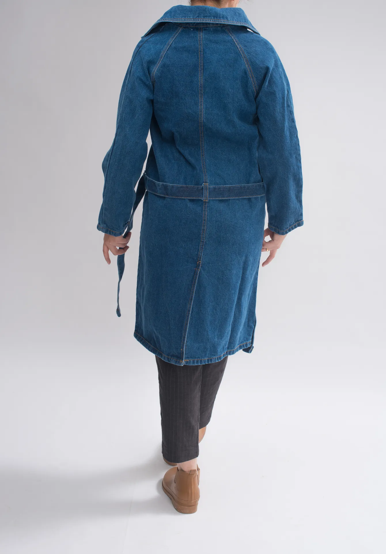 Women's Trench Coat in Denim